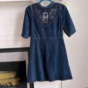 COPY - Sea denim embroidered dress size 6